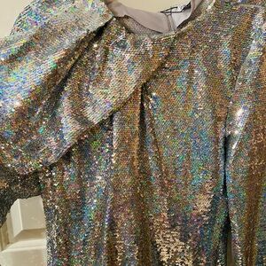Zara Holographic Sequin Mini Dress